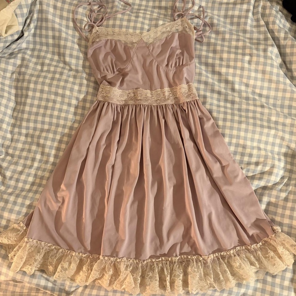 Sugar Thrillz Lavender Lace Midi Dress